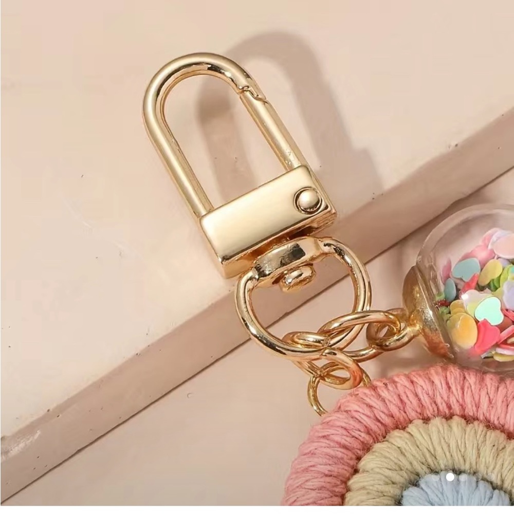 Bohemian Style Charm/Keychain Rainbow Braided - Picture 2 of 5